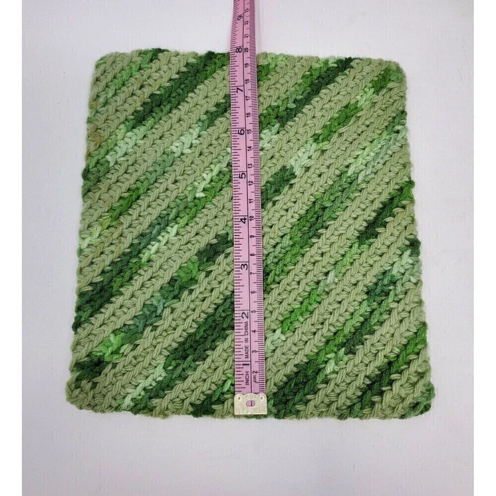 VINTAGE HANDMADE CROCHET POT HOLDER LOT OF 7 PINK GREEN BLUE 1970S 1980S